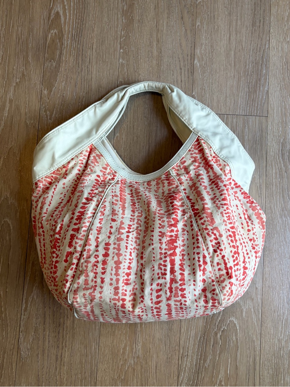 Y2K Cream & Coral Patterned Women’s Hobo Bag